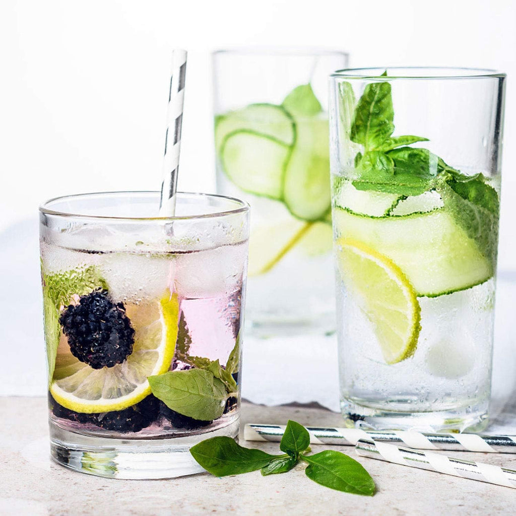 Clear Drinking Glasses - 7oz Old Fashioned Cocktail Glass, Heavy Base Rocks Glass for Bourbon, Juice, Beverages &
