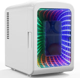 Mini Compact Refrigerator with Gaming Light, 4L Capacity/6 Cans Portable Mini Fridge, for Bedroom,Car,Office and Dorm