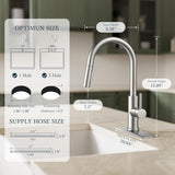 Kitchen Faucets with Pull Down Sprayer, Brushed Nickel Classic Single Handle Stainless Steel High Arc Faucet for