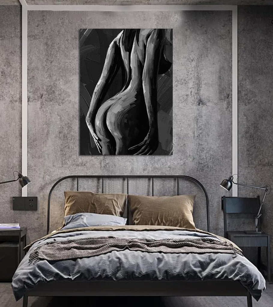 Erotic Woman Buttock Canvas Wall Art Black and White Hot Girl Nude Body Poster Wall Decor Abstract Sexy Female Naked