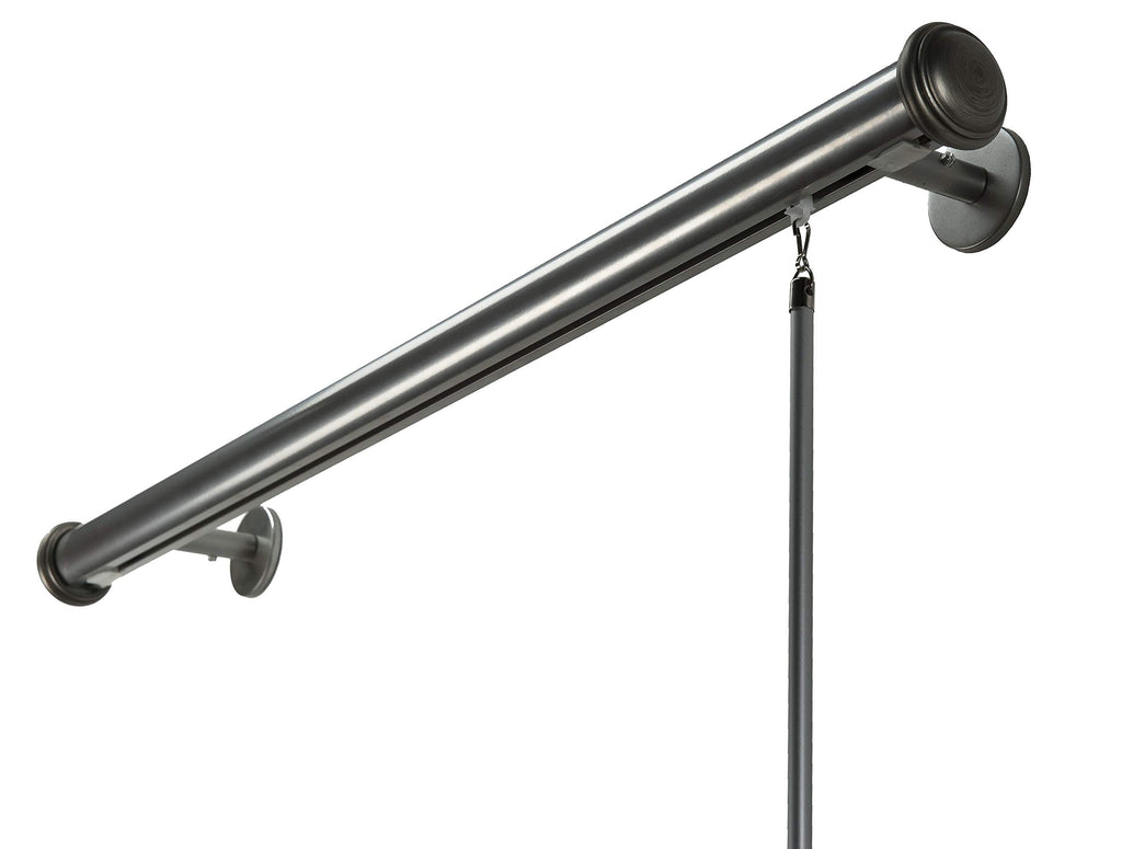 Tekno 40 Tama 1.5 Inch Diameter Single Traverse Window Curtain Rod Set, 120 Inch, Sienna