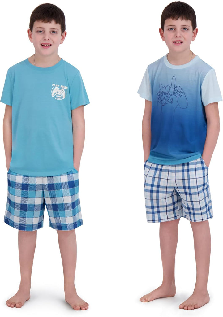 Pajamas Set for Boys, Piece Set, Short Sleeve Shirt with Pajama Shorts