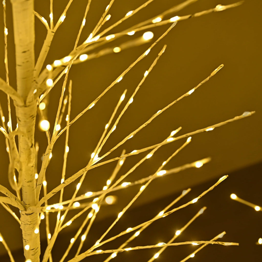 7FT Birch Tree with 736 LED Lights, Artificial Tree IP44 Waterproof Twinkle Light White Christmas Tree for Indoor