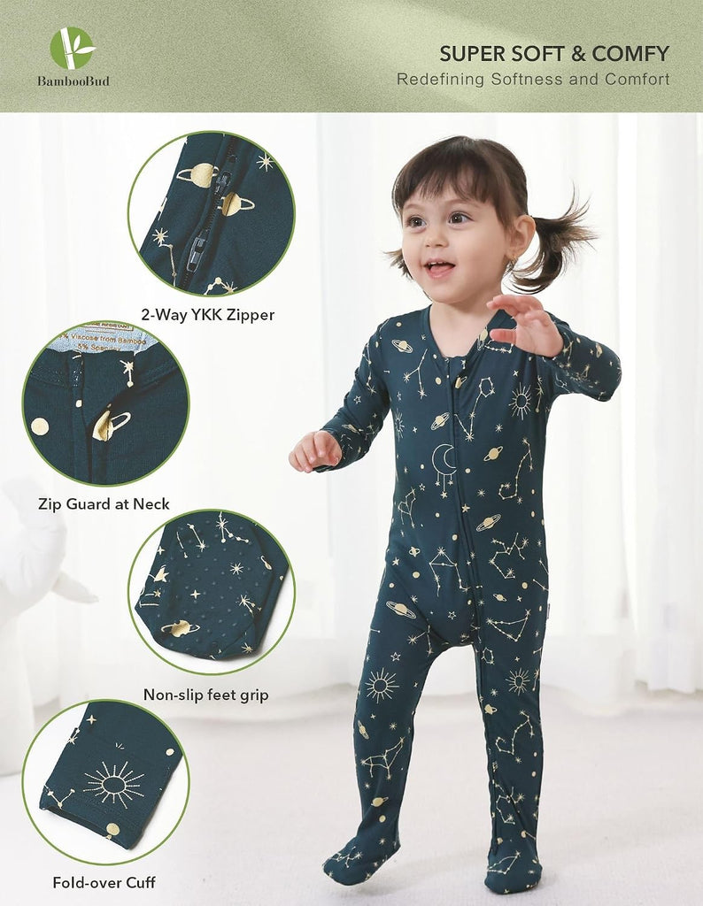 Footie Romper Pajamas Unisex Infant Pjs Soft Rompers Viscose from Bamboo Sleepwear