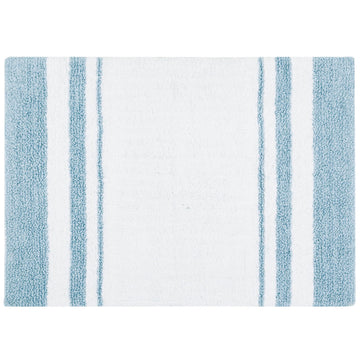 Spa Cotton Bath Rug Non-Slip Absorbent Striped, 20 x 30, Blue