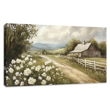 Rustic Farmhouse Canvas Wall Art Decor Nature Scenery Countryside Picture Canvas Painting Landscape Wall Poster