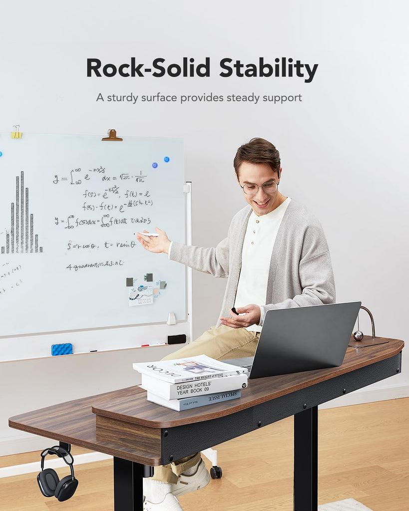 55" x 26" Electric Standing Desk with 2 Drawers, C-Clamp Mount Compatible, Height Adjustable Computer Desk, Home