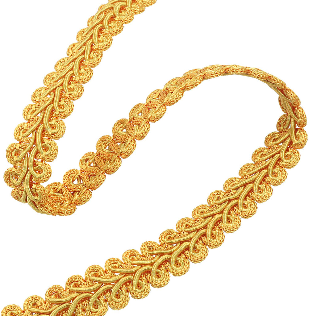 Gimp Braid Trim, Dark Gold, 1/2 Inch, 14 Yards