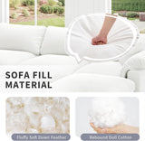Cloud Modular Sectional Sofa, Oversized Convertible Modular Cloud Couch, Down Feather Filled Sectional Sofa Comfy Upholstered Deep Seat Couches for Living Room, Sofa Covers Washable & Replaceable A124-B0DJ7B5BLF
