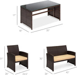 Best Choice Products 4-Piece Outdoor Wicker Patio Conversation Furniture Set for Backyard w/Coffee Table