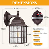 2-Pack Dusk to Dawn Outdoor Lights for House, Exterior Porch Light Fixtures Wall Mount with Photocell Sensor