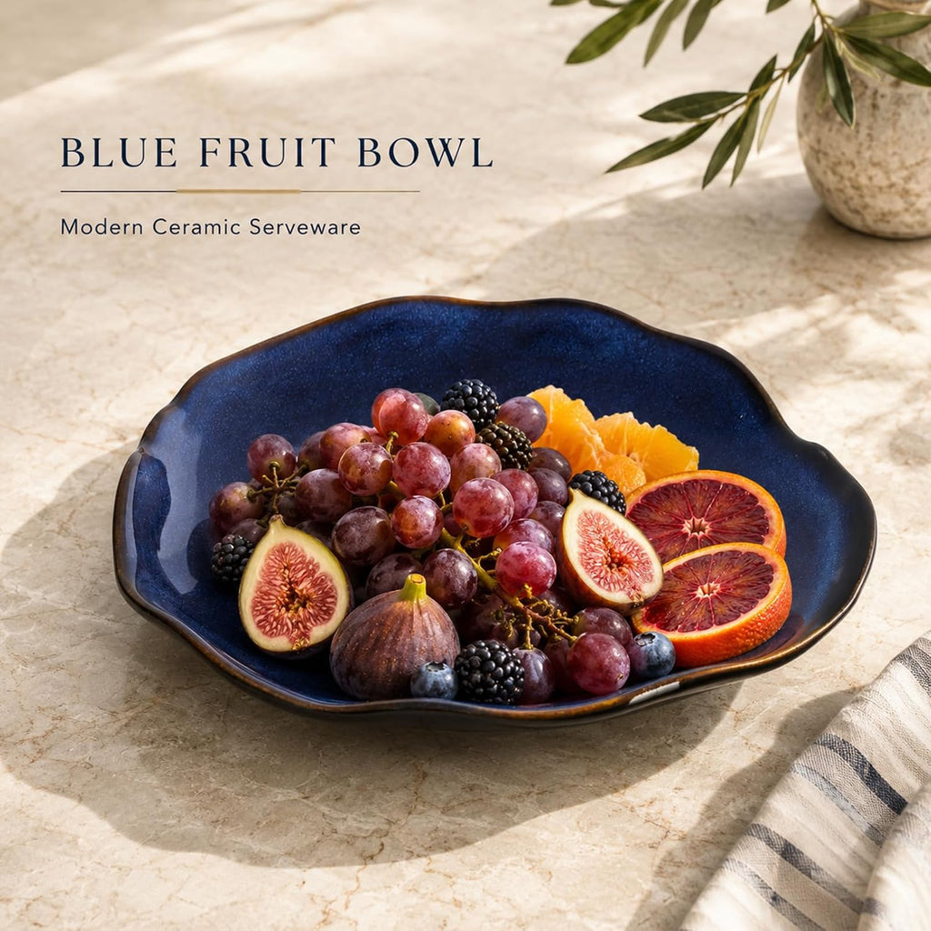 Decorative Ceramic Bowl Pottery Bowl Decor Shallow Catchall Dish for Keys Candy Jewelry Irregular Glazed Tray