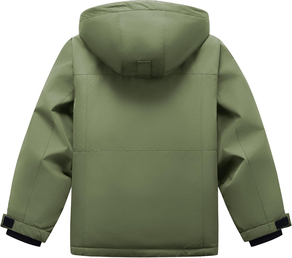 Kid's Waterproof Ski Jacket Warm Fleece Hooded Boy's and Girl's Winter Snow Coat Outwear,Windproof RainCoat
