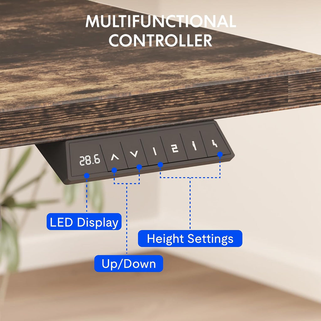 EN2 55"x28" Standing Desk with Power Strip Bundle | One-Piece Desktop, Easy-Access Clamp Power Strip Bundle