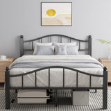 Full Bed Frames with Headboard, Noise-Free Design & Underbed Storage Heavy Duty Metal Bed Frames No Box Spring