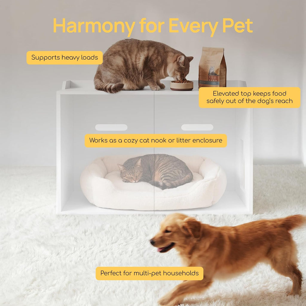31.5" Cat Litter Box Enclosure Furniture with Door