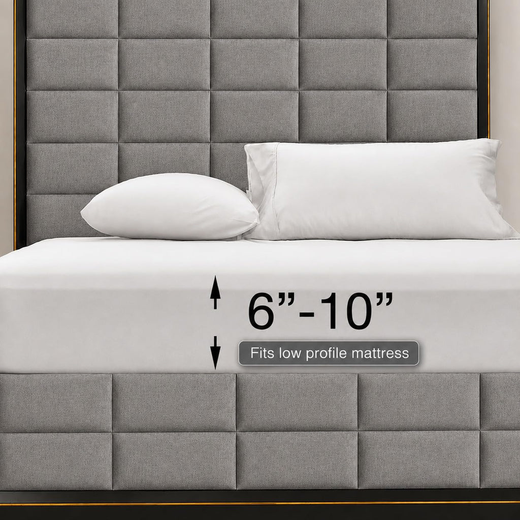 Tradition Made in USA- Low Profile Sheet Set (6-10 Inches) Pure Cotton 608 Thread Count, Bed Sheets, Solid
