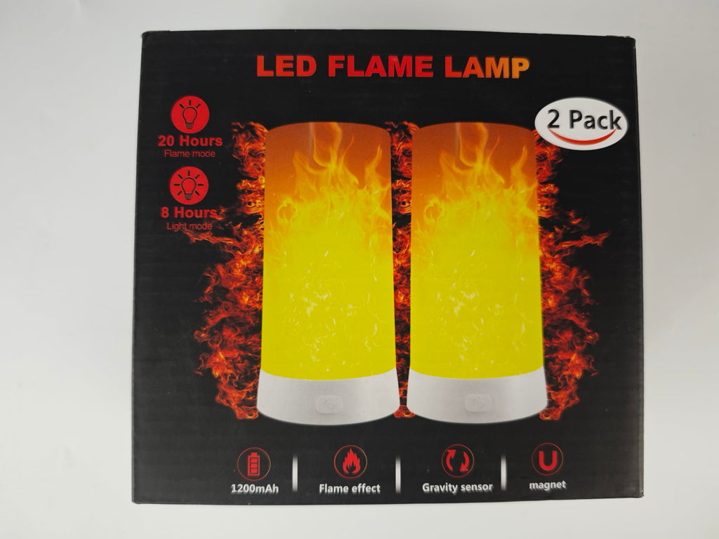 LED Flame Light, Flame lamp Candles Fire Lanterns Outdoor Hanging Lamps, USB Rechargeable Waterproof Dimmable 4 Modes