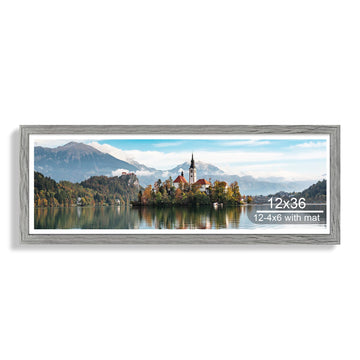 12x36 Picture Frame, Collage Twelve 4x6 with Mat, Wood Style, 1 Pack
