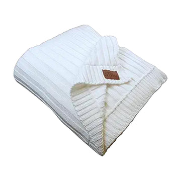100% Organic Cotton Knit Blanket Denise -Soft and Lightweight, Breathable All-Season Throw for Bed, Sofa, or Lounge