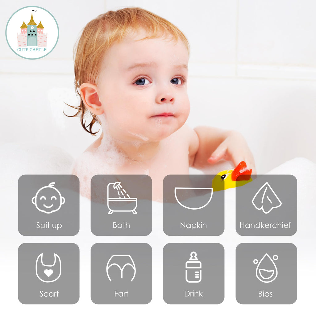 12 Pack Muslin Baby Washcloths - Large 12'' by 12'' - Ultra Soft 100% Cotton - Super Absorbent Burp Cloths for
