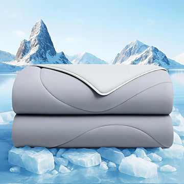 Queen Cooling Comforter, Cooling Blanket for Hot Sleepers and Night Sweats, Double-Sided Cool Soft Lightweight