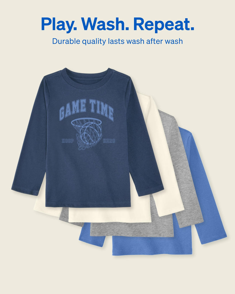 Toddler Boy Sports Champ Long Sleeve T-Shirt, 4 Pack
