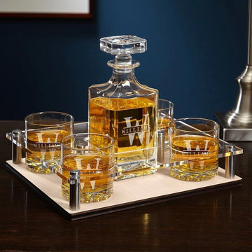 Custom Whiskey Decanter Presentation Set - Set of 6