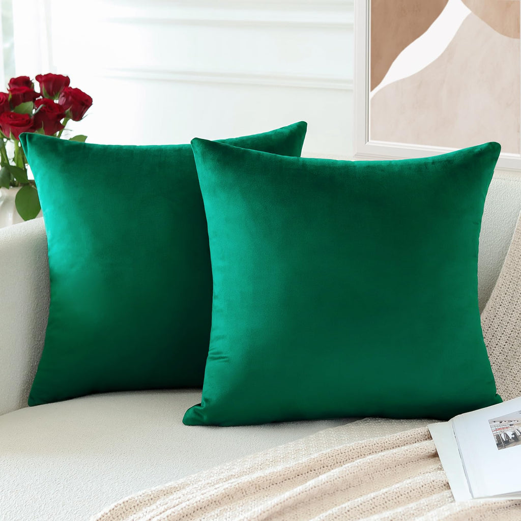Velvet Soft Decorative Throw Pillow Covers 24 x 24 Inch Solid Square Cushion Case Home Decor Pillow Covers for Couch