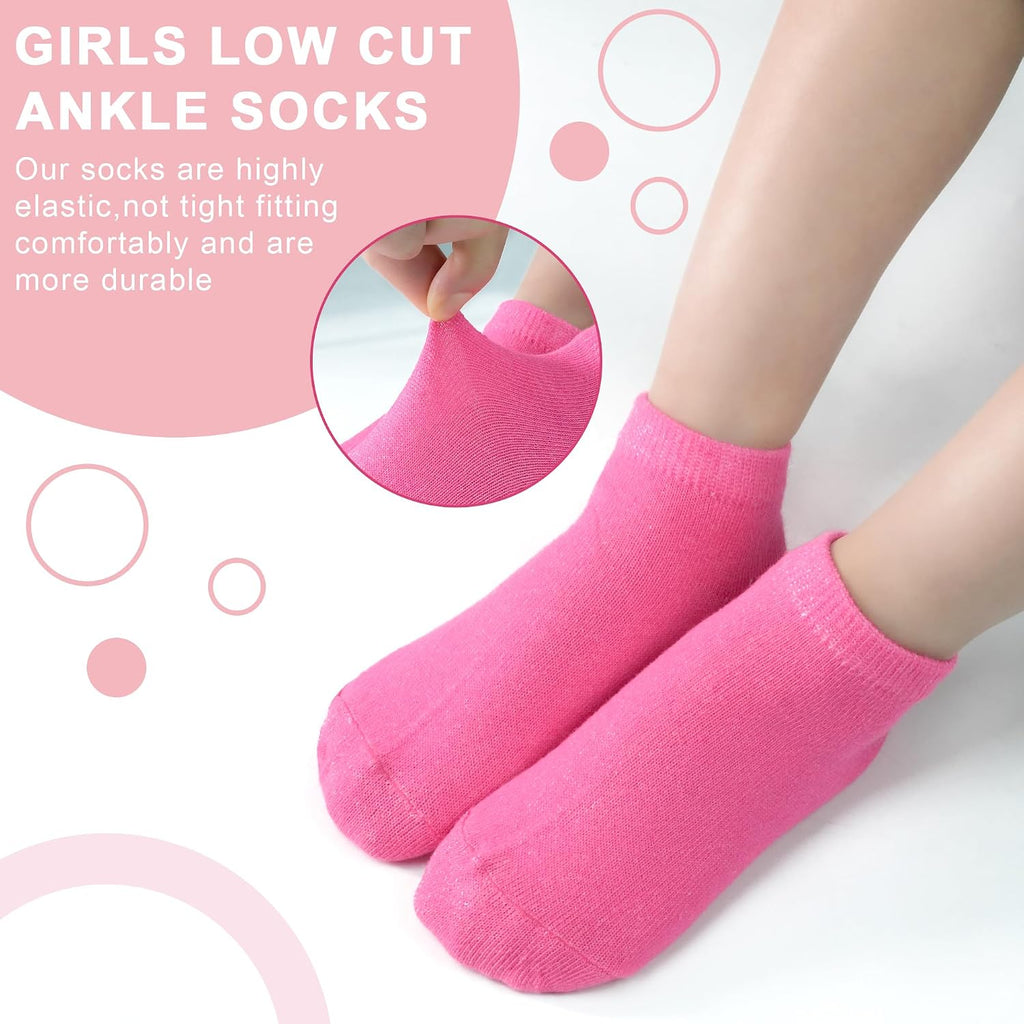 20 Pairs Girls Socks, Toddler Kids Ankle Low Cut Socks Aged