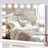 Vanity Mirror with Lights Lighted Makeup Mirror with 15 Dimmable LED Bulbs,3 Color Lighting Modes,USB Charging Port