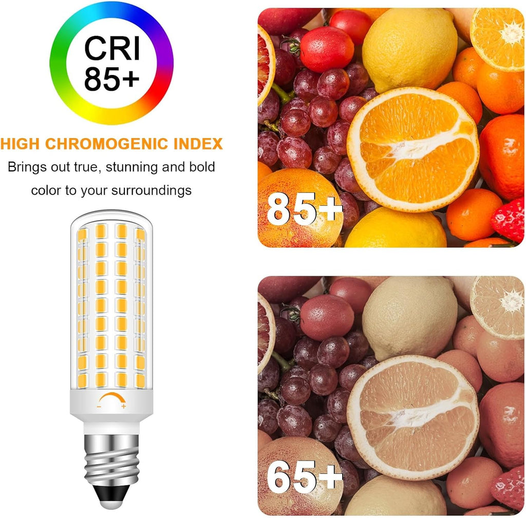 E11 T4 Candelabra Bulbs Dimmable 5W 120V Warm White 3000K 5-Pack