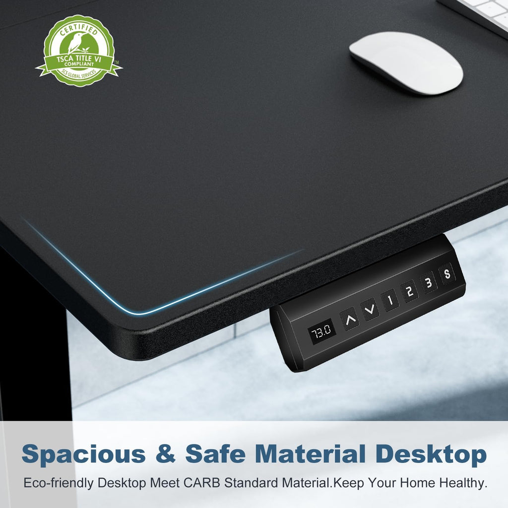 63 Inch Electric Standing Desk, Memory Adjustable Home Office Desk