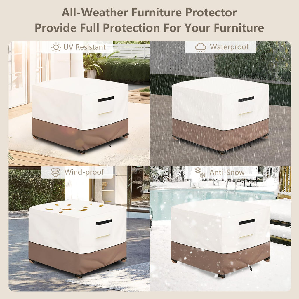 Outdoor Ottoman Cover Waterproof, 22" W x 22" D x 18" H