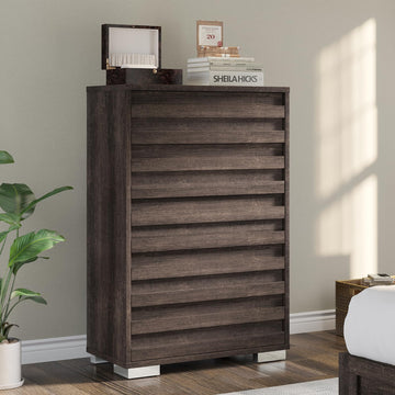 48" Farmhouse Dresser with 5 Storage Drawers
