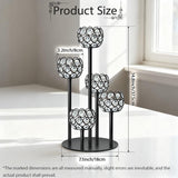 5-Arm Crystal Tealight Candelabra Centerpiece, 14.8 Inch Metal Candle Holder for Table Decor, Wedding, Christmas