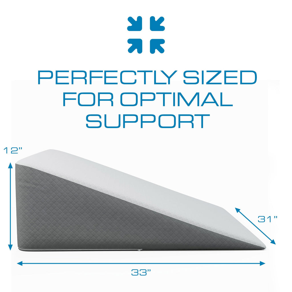 Extra Wide Bed Wedge Pillow | Super Large | Memory Foam Top and Jacquard Cover | for Sleeping Acid Reflux GERD (12