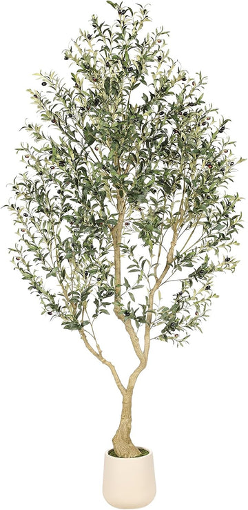 8ft Faux Olive Tree with Tall Exquisite Planter