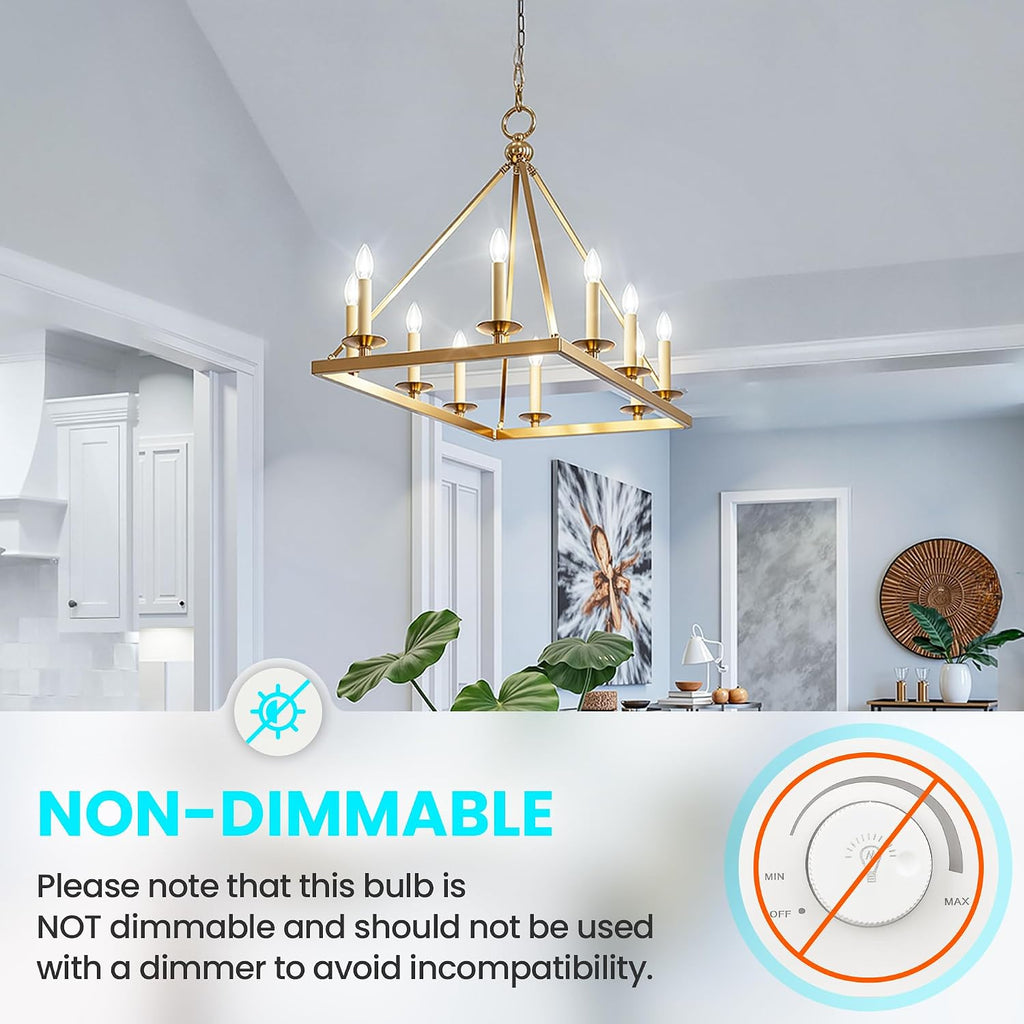 E12 LED Candelabra Light Bulbs 40W Equivalent Daylight White 5000K