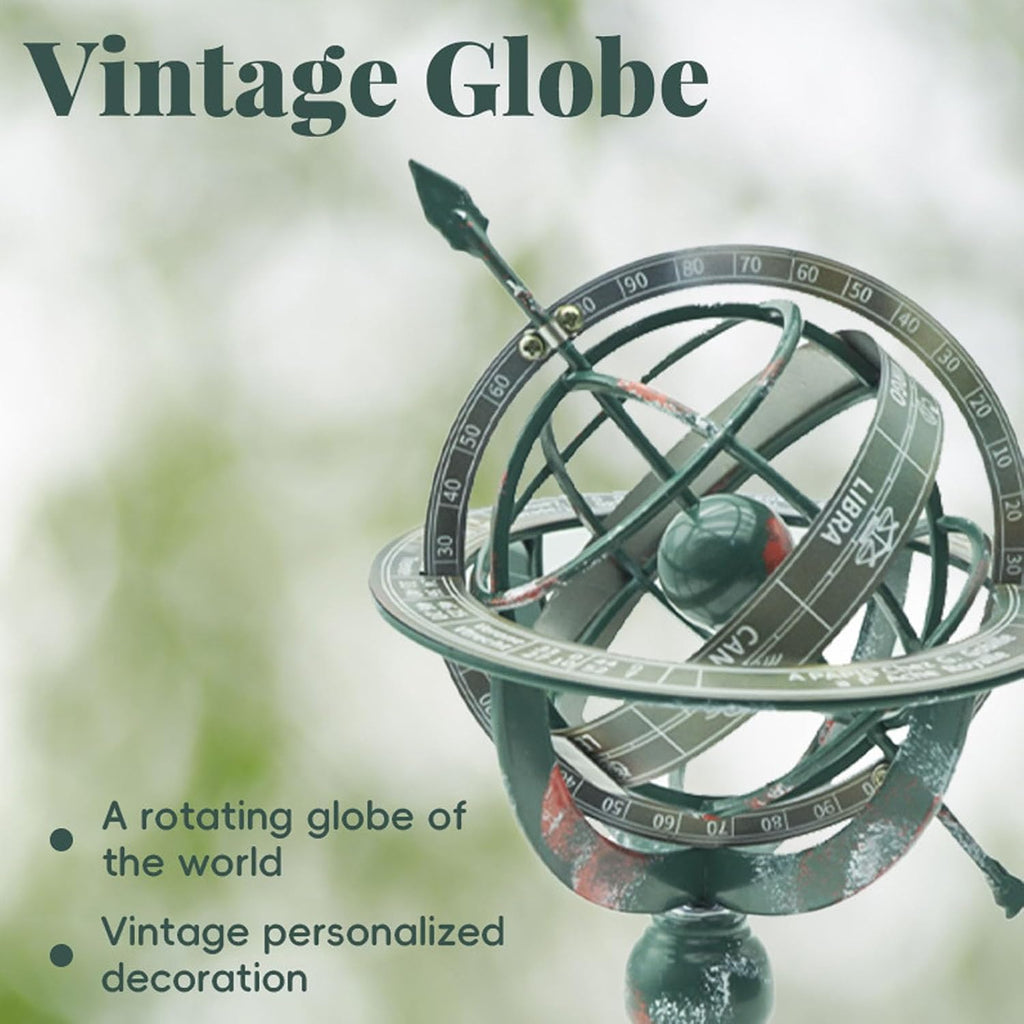 Armillary Sphere, Metal Globe Decor, The Metal Globe Decoration Features Dust-Proof and Waterproof Design That can