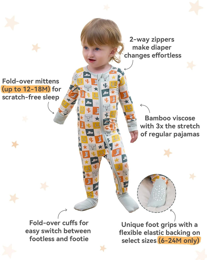 Viscose Baby Footie Pajama, Zipper Sleeper Boys Girls