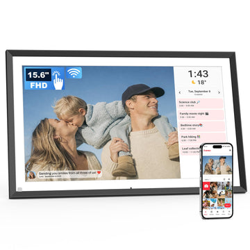 15.6" Digital Picture Frame, Touchscreen Large Display, 32GB