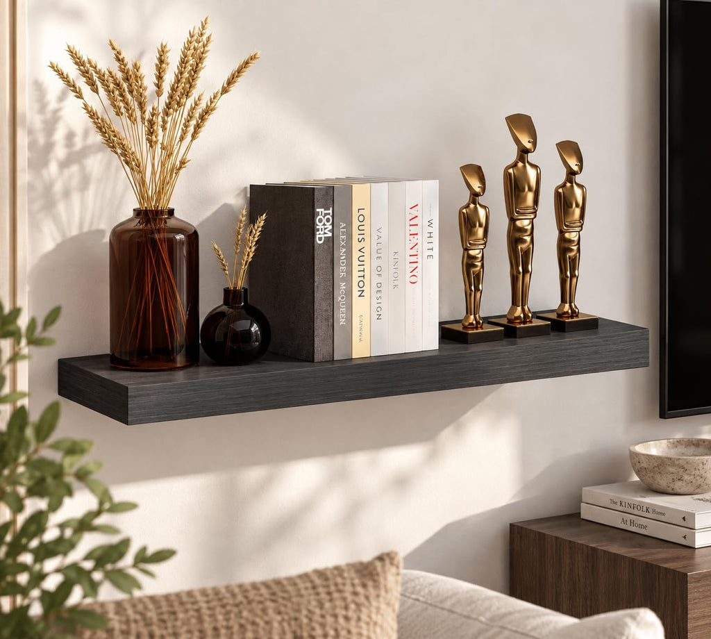36" Floating Shelf, Bath, Kitchen, Living Room, Black