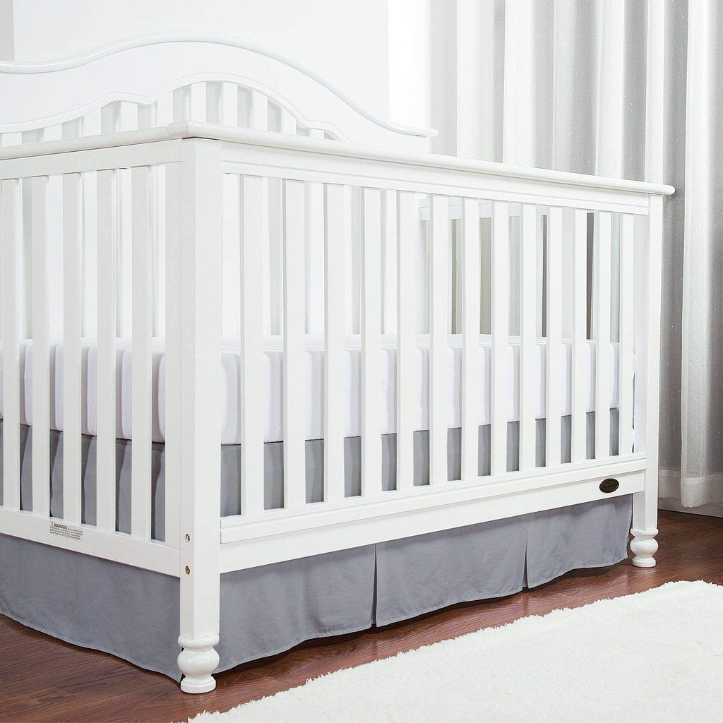 Box Pleated Mini Crib Bed Skirt Premium 100% Cotton 800 Thread Count Nursery Crib Toddler Bedding Crib Bedskirt for