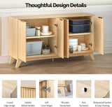 Fluted Sideboard Buffet Cabinet with Storage, Storage Cabinet with Doors and Adjustable Shelves, Buffet for Kitchen