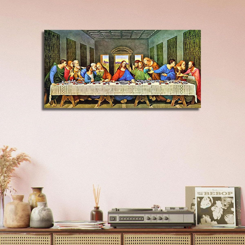 Leonardo Da Vinci Reproductions Last Supper Wall Decor Christian Canvas Art 10x20 inch