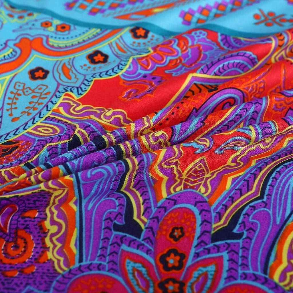 Boho Twin Comforter Set Soft Chic Bedding Twin Comforter Set 2 Pieces Lightweight Exotic Red Teal Bohemian Mandala
