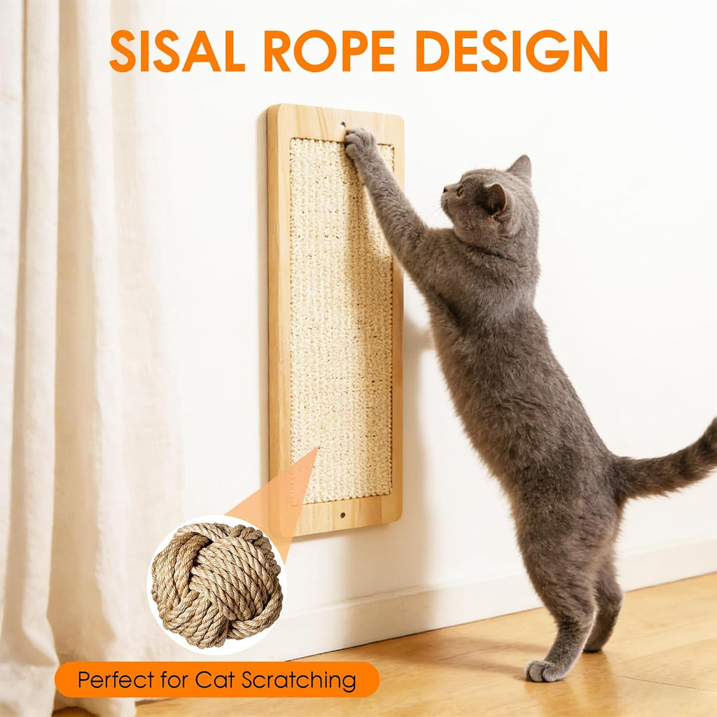 6 in 1 Cat Wall Shelves Climbing System with Sisal Scratching Perch