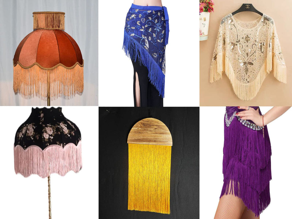 Chainette Fringe Trim 6 Inch 10 Yards Tassel Fringe Trim for Sewing Craft DIY Decoration(905 Champagne)