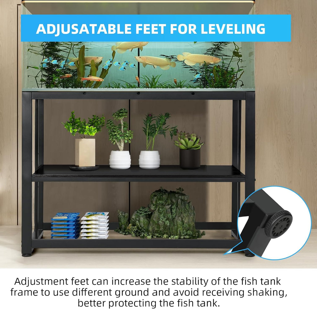 55-75 Gallon Fish Tank Stand, Metal Aquarium Stand, Black